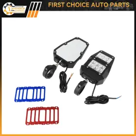 1st167467choice 1stchoice-autoparts Rear View Side Mirrors With Led Spot Lights For Utv Polaris Rzr 1.75 Inch -2 Clamp Kit