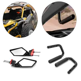 80302007 21st Racing Side Mirrors With 2pcs Grab Handles For 2024-2025 Can Am Maverick R/r Max
