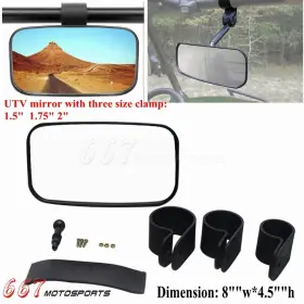 Us-mt-6096-bk 667motosports 1.5 Inch 1.75 2 Wide Rear View Mirror Center For Polaris Xp 900 Rzr800 1000