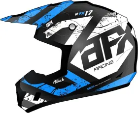 0110-7164 Afx Fx-17 Matte Blue Black Attack Helmet Size X-large