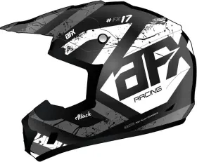 0110-7638 Afx Fx-17 Matte Black Silver Attack Helmet Size 4x-large