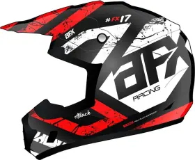 0110-7640 Afx Fx-17 Matte Black Red Attack Helmet Size 4x-large