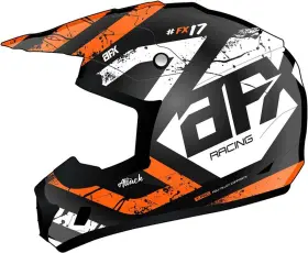 0110-7642 Afx Fx-17 Matte Black Orange Attack Helmet Size 4x-large