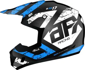 0110-7644 Afx Fx-17 Matte Blue Black Attack Helmet Size 4x-large