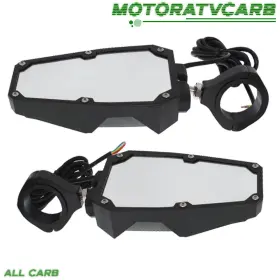 Mot1691018 All-carb 1.75 Inch -2 Roll Cage With Led Lights Side Mirrors For Polaris Rhino 700 /660 /450
