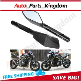 12641750 Apking For Honda Yamaha Suzuki Kawasaki Black 8mm 10mm Cnc Motorcycle Rearview Mirrors