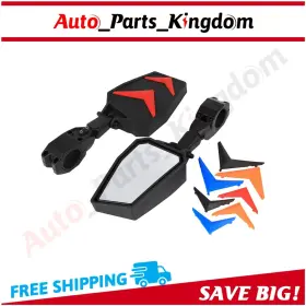 12641845 Apking 2pcs For Polaris Rzr Ranger Yamaha Rhinos Utv Side Rear View Mirrors 1.75 Inch Bar