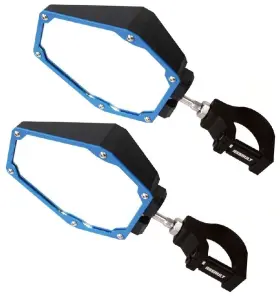 103296-1.75 Assault Industries Black/blue Bomber Plastic Mirrors 1.75 Inch Clamps