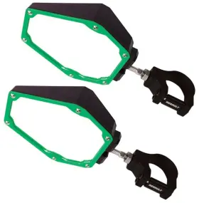 103297-2.0 Assault Industries Black/green Bomber Plastic Mirrors 2.0 Inch Clamps