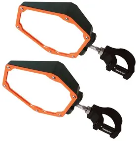 103298-1.75 Assault Industries Black/orange Bomber Plastic Mirrors 1.75 Inch Clamps
