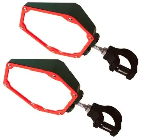 103299-2.0 Assault Industries Black/red Bomber Plastic Mirrors 2.0 Inch Clamps