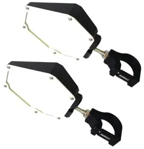 103300-1.5 Assault Industries Black/white Bomber Plastic Mirrors 1.5 Inch Clamps