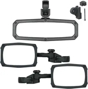 Atv Tek 850050158301 Clearview Trifecta Mirrors For Polaris Ranger And Can Am Defender Black