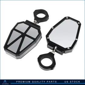 Aup16746301cp Aup For Polairs Rzr 1000 Xp Yamaha Rhino 1.75 Inch Roll Cage Utv Side Rearview Mirrors