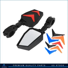 Aup16746501cp Aup 2pcs Side Rear View Mirrors 1.75 Inch Bar For Polaris Rzr Ranger Yamaha Rhinos Utv