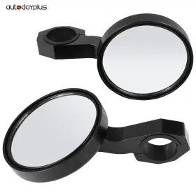 Adp16746001s Autodayplus Universal 4.75 Inch Utv Round Aluminum Side Rearview Mirrors 1.75 For Polaris Honda