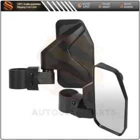 Aut1171910us Autodealsparts Mirrors 1.5 Inch -2 Roll Cage Set Utv Atv High Impact For Polaris Yamaha Honda Black