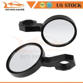 Autopartsclub2018 Ap167460a1c18 Universal Utv Aluminum Side Rear View Round Mirrors 1.75 Inch For Polaris Rzr Pair