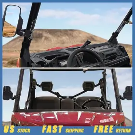 Auxito 601707648955 Utv Rear View Mirror Side Mirrors Set 1.75 Inch 2 - Clamp Roll Cage For Polaris Rzr