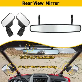 Ftvmi008wh Auxito Ftvmi017&ftvmi008wh Gator For John Deere Xuv Rsx Hpx Ts Cage Roll Clamp Side Rear View Mirror Set