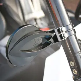 15425800046291-5ecbf3 Axia Alloys Round Convex Side Mirror Kit 4 Inch Black For Can-am Maverick X3 Turbo R