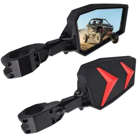 Czs001 Bisherder Utv Side Mirrors Fits 1.75-2 Inch Roll Bar Compatible With Polari