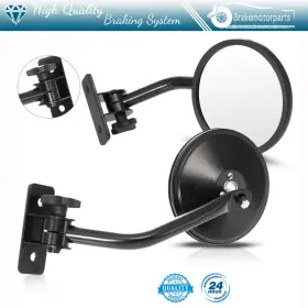 Bra117187oke Brakemotorparts For 1997-2017 Jeep Wrangler Yj Tj Jk Cj Lh Rh Side Round Mirrors Door Off Hinge