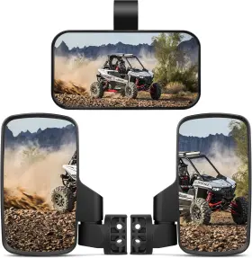 Be-utvhsjzhtz-001 Bumbee Utv Side Mirrors And Center Mirror Fit 1.6-2 Inch