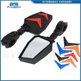 12253480 Byuscarparts 2pcs For Polaris Rzr Ranger Yamaha Rhinos Utv Side Rear View Mirrors 1.75 Inch Bar