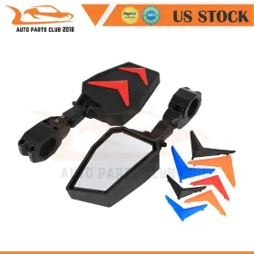 Ca167st465p Carpartsst Utv 1.75 Inch Bar Side Rear View Mirrors For Polaris Rzr Ranger Yamaha Rhinos Arctic