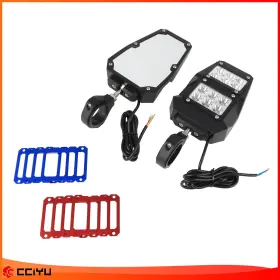 Ze1159944516746701g Cciyu For Utv Polaris Rzr 1.75 Inch -2 Roll Cage Rear View Side Mirrors With Led Lights Kit