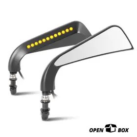 Crc-mpmrm004bk Charismatic Racing Concepts Open-box Fit Universal Naked Bike Axe Black Cover Chrome Glass Side View Mirrors