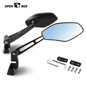Crc-mpmrm013bk Charismatic Racing Concepts Open-box Fit Universal Sport Touring Bike Blue Glass Convex Side View Mirrors