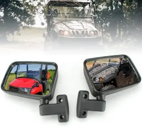 Cksm-001 Chikia Hisun Pair L R Side View Mirror Replacement For Utv 400 Black