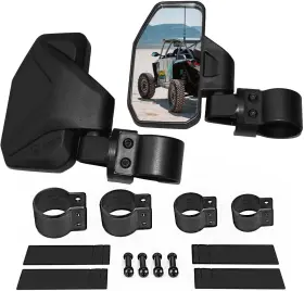 Ch003 Chupacabra Offroad Utv Side Mirror Kit 2 Pack Fits 1.6 Inch - Round Black