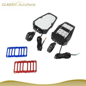 Cl167467ts2 Classic-autoparts Utv For Polaris Rzr 900 1000 1.75 Inch -2 Side Rear View Mirrors With Led Spot Lights