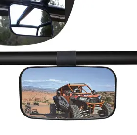C-88813 Coolboyer Utv 1.5 Inch 1.75 2 Clamp Side Center Wide Rearview Mirror Adjustable For