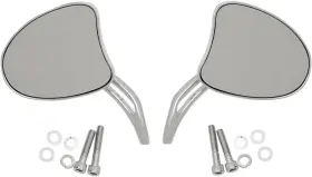 0640-1097 Drag Specialties Tapered Mirrors With Slotted Stems Short - 4 3/4 Inch Chrome 064