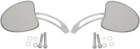 0640-1098 Drag Specialties Tapered Mirrors With Slotted Stems Long - 6 Inch Chrome