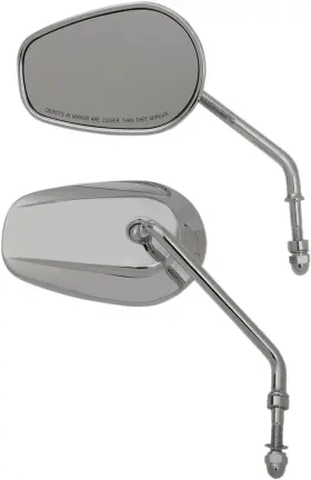 0640-1309 Drag Specialties Chrome Oe-style Teardrop Long Stem Mirrors