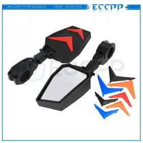 E16702cp465s Eccpp 2pcs Side Rear View Mirrors 1.75 Inch Bar For Polaris Rzr Ranger Yamaha Rhinos Utv