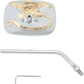 20-31759a Emgo Ride Free Universal Steel Side Mirror M10 X 1.25 - Gold/chrome Finish