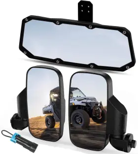 Esp23b Esploratori Utv Ranger Rear View Mirror And Side Mirrors Set Compatible With 2015-2024 Polar