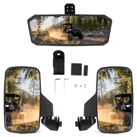 Masb385pa056oo1zb Eway For Polaris Ranger Sp 570/crew 570 Door Mounted Side Mirrors Center Mirror Us