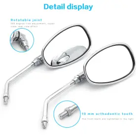 Fx-mr-z06r-211108-1 Fxcnc 10mm Adjustable Handlebar Universal Rear View Mirror Motorcycle Rearview Clear