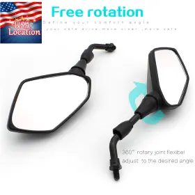 Fx-mr515l-ks-211108-1 Fxcnc A Pair 7/8 Inch 22mm Handlebar Rear View Side Mirror Motorcycle Rearview 10mm Black