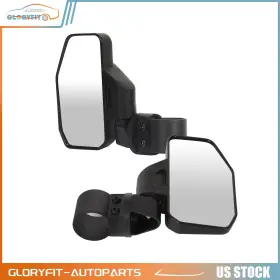 Go117sg191f368 Gloryfit-autoparts Lh Rh Side Set Utv Atv 1.6 Inch - 2 Roll Mirrors For Polaris Honda Black Manual