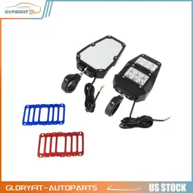 Go167sg467f163 Gloryfit-autoparts 1.75 Inch -2 Roll Cage Utv Rear View Side Mirrors With Led Light For Polaris Rzr Kit