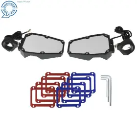 Hp47859 Happy19star Utv Rear View Side Mirrors With Led Lights For Polaris Rzr 1.75 Inch -2 Roll Cage Usa