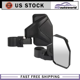 Hd117ds191f104 Hdautoworld Pair Utv Atv 1.6 Inch -2 Roll Cage Rear Mirrors High Impact For Polaris Yamaha Honda